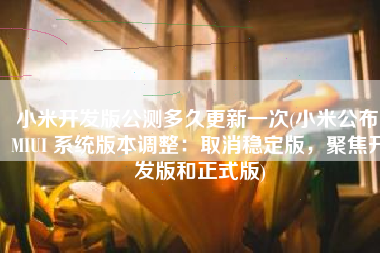 小米开发版公测多久更新一次(小米公布 MIUI 系统版本调整：取消稳定版，聚焦开发版和正式版)