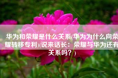 华为和荣耀是什么关系(华为为什么向荣耀转移专利)(说来话长：荣耀与华为还有关系吗？)