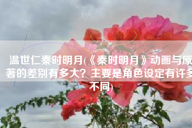 温世仁秦时明月(《秦时明月》动画与原著的差别有多大？主要是角色设定有许多不同)