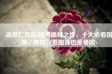 温世仁作品(国漫巅峰之作，十大必看国漫，佛说，看国漫也是爱国)