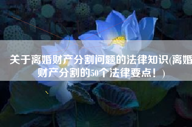 关于离婚财产分割问题的法律知识(离婚财产分割的50个法律要点！)
