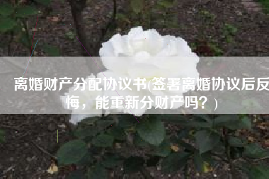 离婚财产分配协议书(签署离婚协议后反悔，能重新分财产吗？)