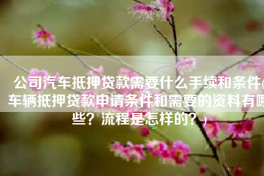公司汽车抵押贷款需要什么手续和条件(车辆抵押贷款申请条件和需要的资料有哪些？流程是怎样的？)