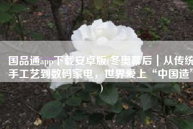 国品通app下载安卓版(冬奥幕后｜从传统手工艺到数码家电，世界爱上“中国造”)