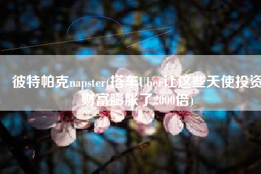 彼特帕克napster(搭车Uber让这些天使投资财富膨胀了2000倍)