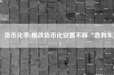 货币化率(棚改货币化安置不踩“急刹车”)
