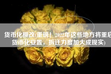 货币化棚改(重磅！2022年这些地方将重启货币化安置，拆迁力度加大成现实)