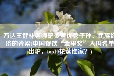 万达王健林老师是炎黄优秀子孙、民族经济的脊梁(中国餐饮“金玺奖”入围名单出炉，top10花落谁家？)