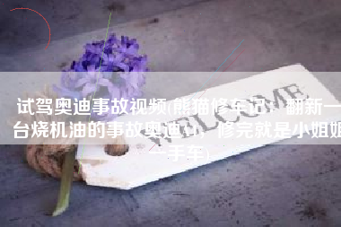试驾奥迪事故视频(熊猫修车记：翻新一台烧机油的事故奥迪A4，修完就是小姐姐一手车)