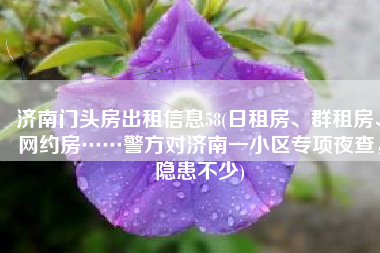 济南门头房出租信息58(日租房、群租房、网约房……警方对济南一小区专项夜查，隐患不少)