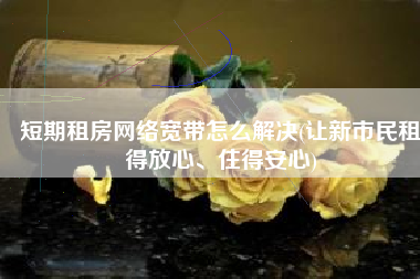 短期租房网络宽带怎么解决(让新市民租得放心、住得安心)