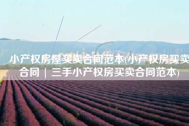 小产权房屋买卖合同范本(小产权房买卖合同 | 三手小产权房买卖合同范本)