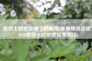 枪剑士四职业哪个好刷图(谁最帅就选谁？DNF枪剑士四职业简单测评)