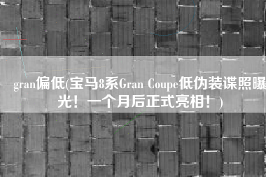 gran偏低(宝马8系Gran Coupe低伪装谍照曝光！一个月后正式亮相！)