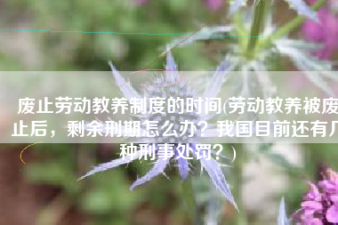 废止劳动教养制度的时间(劳动教养被废止后，剩余刑期怎么办？我国目前还有几种刑事处罚？)