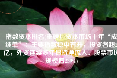 指数资本排名(重磅！资本市场十年“成绩单”：主要指数稳中有升，投资者超2亿，外资连续多年保持净流入、股票市场规模增239%)