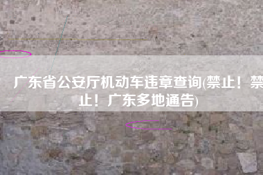 广东省公安厅机动车违章查询(禁止！禁止！广东多地通告)