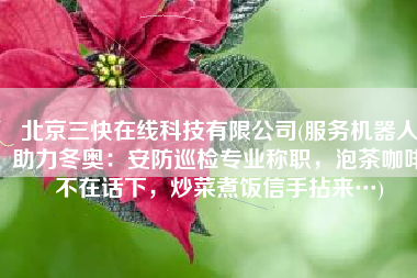北京三快在线科技有限公司(服务机器人助力冬奥：安防巡检专业称职，泡茶咖啡不在话下，炒菜煮饭信手拈来…)
