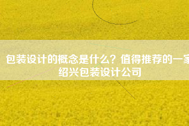 包装设计的概念是什么？值得推荐的一家绍兴包装设计公司