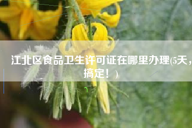 江北区食品卫生许可证在哪里办理(5天，搞定！)