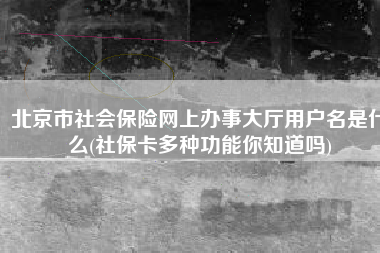 北京市社会保险网上办事大厅用户名是什么(社保卡多种功能你知道吗)