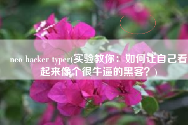 neo hacker typer(实验教你：如何让自己看起来像个很牛逼的黑客？)