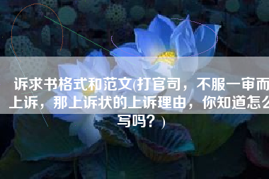 诉求书格式和范文(打官司，不服一审而上诉，那上诉状的上诉理由，你知道怎么写吗？)