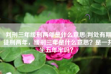 判刑三年缓刑两年是什么意思(判处有期徒刑两年，缓刑三年是什么意思？是一共坐五年牢吗？)