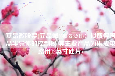立昂微股票(立昂微(605358.SH)：拟取得国晶半导体的控制权 其主要产品为集成电路用12英寸硅片)