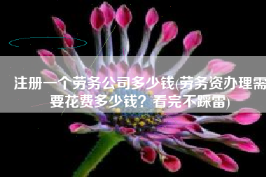 注册一个劳务公司多少钱(劳务资办理需要花费多少钱？看完不踩雷)