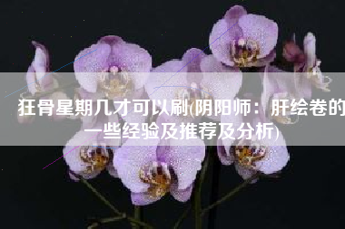 狂骨星期几才可以刷(阴阳师：肝绘卷的一些经验及推荐及分析)