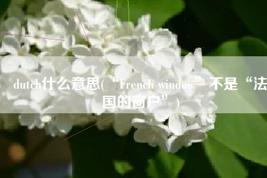 dutch什么意思(“French window”不是“法国的窗户”)