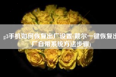 g3手机如何恢复出厂设置(戴尔一键恢复出厂自带系统方法步骤)