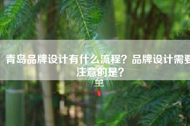 青岛品牌设计有什么流程？品牌设计需要注意的是？