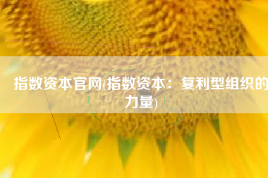 指数资本官网(指数资本：复利型组织的力量)