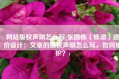 网站版权声明怎么写(张国栋（栋梁）造价设计：文章的版权声明怎么写，如何维护？)