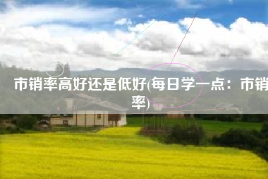 市销率高好还是低好(每日学一点：市销率)