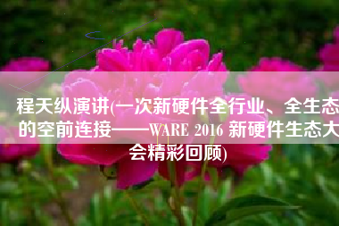 程天纵演讲(一次新硬件全行业、全生态的空前连接——WARE 2016 新硬件生态大会精彩回顾)