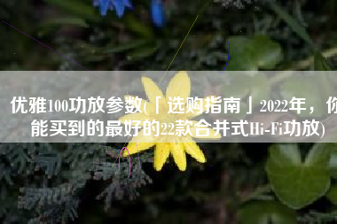 优雅100功放参数(「选购指南」2022年，你能买到的最好的22款合并式Hi-Fi功放)
