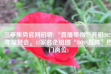 兰亭集势官网招聘(“直播带岗”亮相2021年服贸会，42家名企组团“BOSS直聘”热门岗位)