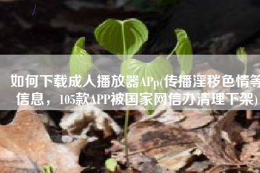 如何下载成人播放器APp(传播淫秽色情等信息，105款APP被国家网信办清理下架)