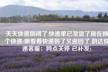 天天快递倒闭了,快递单已发货了现在换个快递(眼看着快递到了又退回了 韵达快递客服：网点关停 已补发)