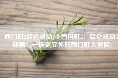 西门町2昆仑灵动(《酉闪町2：昆仑灵动》评测：一场更立体的西门町大冒险)