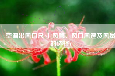 空调出风口尺寸(风管、风口风速及风量的选择)