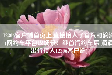 12306客户端首页上,直接接入了首汽和滴滴(网约车平台攻场景：继首汽约车后 滴滴出行接入12306客户端)