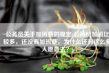 公务员关于加班费的规定(公务员加班比较多，还没有加班费，为什么还有这么多人愿意去？)