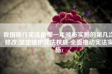 我国现行宪法是哪一年颁布实施的第几次修改(坚定维护宪法权威 全面推动宪法实施)