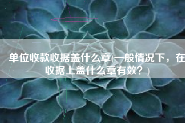 单位收款收据盖什么章(一般情况下，在收据上盖什么章有效？)