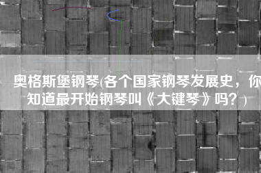 奥格斯堡钢琴(各个国家钢琴发展史，你知道最开始钢琴叫《大键琴》吗？)