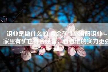 钼业是做什么的(紫金矿业VS洛阳钼业～家里有矿也得会经营，看看谁的实力更强些)
